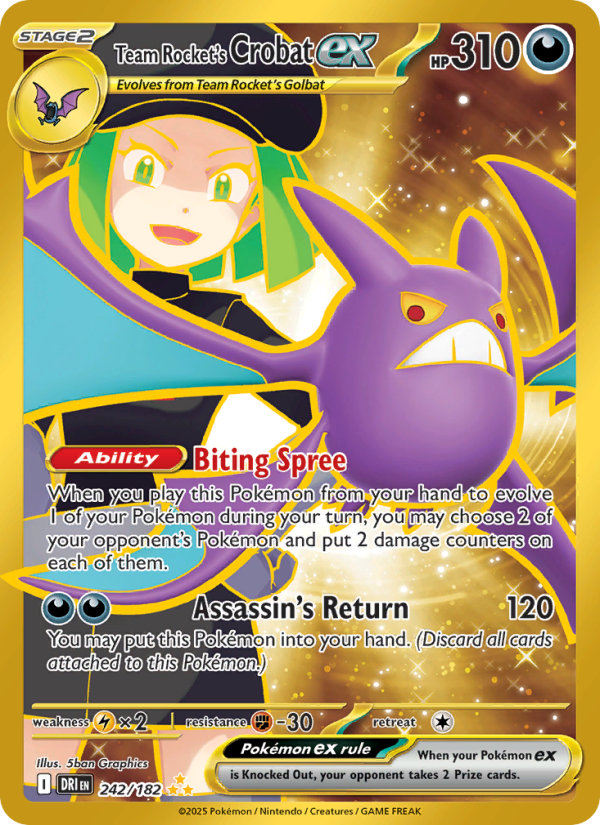 Team Rocket's Crobat ex - 242/182 - SV10: Destined Rivals (Hyper rare) — SV10: Destined Rivals