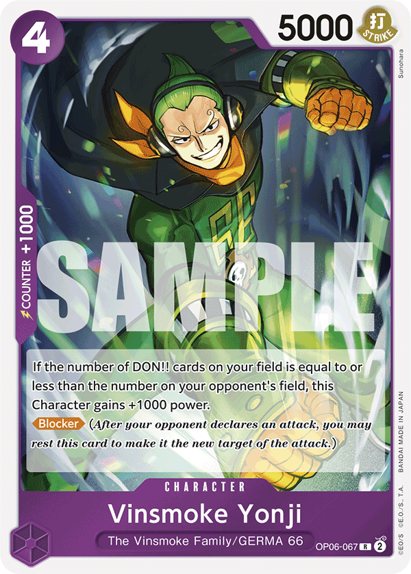 Vinsmoke Yonji - OP06-067 - ONE PIECE CARD THE BEST [PRB01] (R) — OP 06: Wings of the Captain
