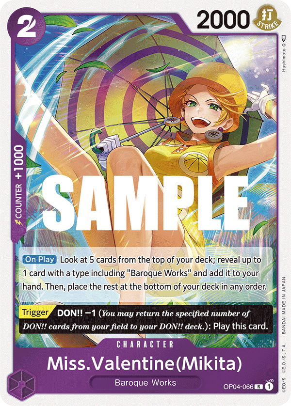 Miss.Valentine(Mikita) - OP04-066 - KINGDOMS OF INTRIGUE [OP04] (R) — OP 04: Kingdoms of Intrigue
