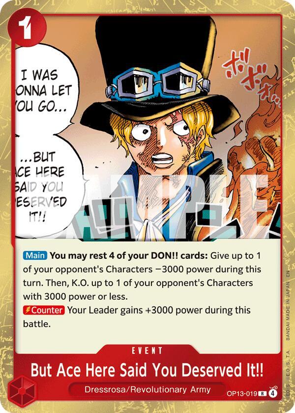 But Ace Here Said You Deserved It!! - Carrying On His Will (OP13) — OP 13: Carrying On His Will
