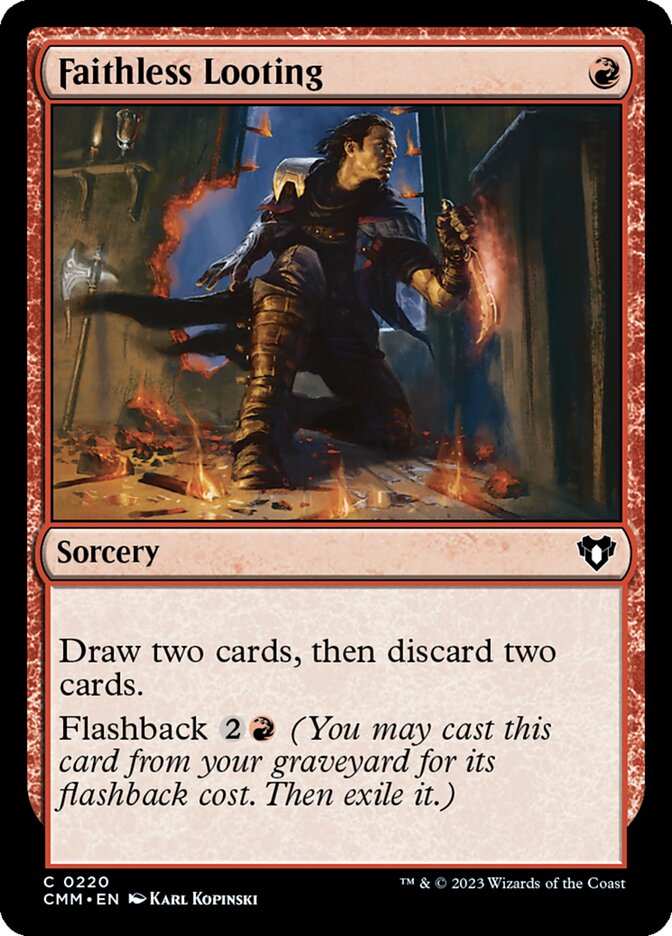 Faithless Looting - 220 (common) Foil — ROJO
