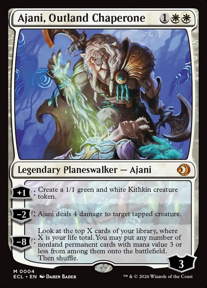 Ajani, Outland Chaperone - 4 (mythic) — BLANCO