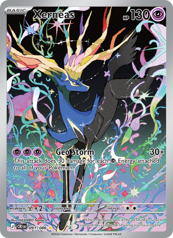 Xerneas - 091/86 - ME04: Chaos Rising (Illustration rare) — ME04: Chaos Rising