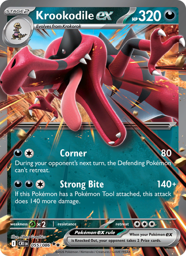 Krookodile ex - 055/86 - ME04: Chaos Rising (Double rare) —