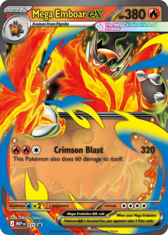 Mega Emboar ex - 035/0 - MEP: MEP Black Star Promos (None) — ME: Mega Evolution Promo