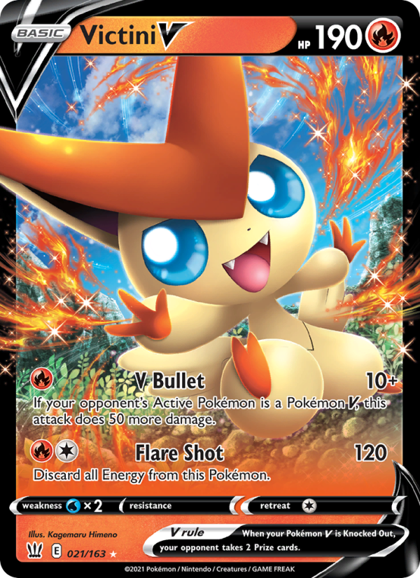 Victini V - 21/163 - SWSH5: Battle Styles (Holo Rare V) — SWSH05: Battle Styles