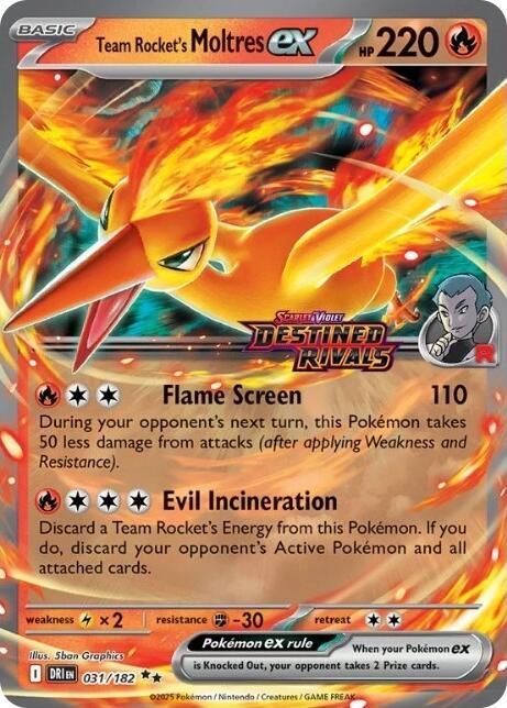 Team Rocket's Moltres ex - 31/182 (Destined Rivals Stamp) - Miscellaneous Cards & Products (MCAP) — SV10: Destined Rivals
