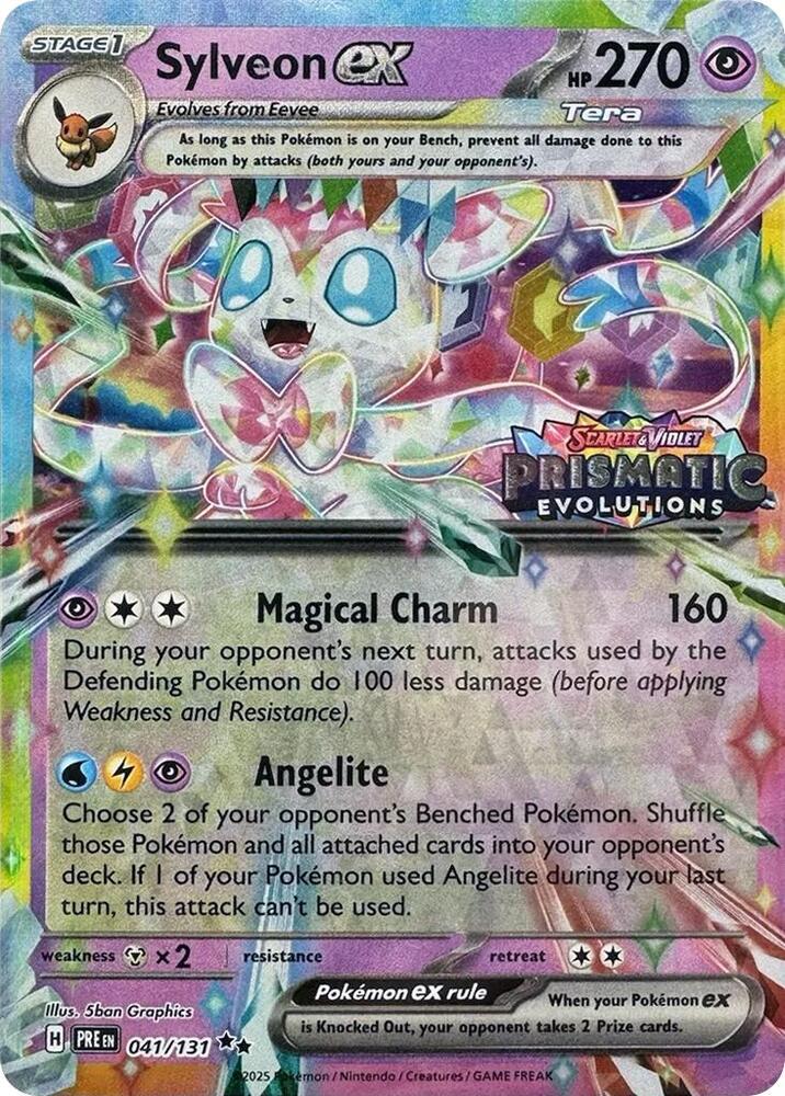 Sylveon ex - 041/131 (Prismatic Evolutions Stamp) - Miscellaneous Cards & Products (MCAP) — SV: Prismatic Evolutions