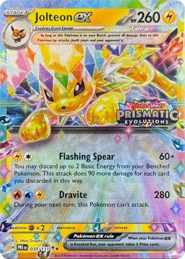 Jolteon ex - 030/131 (Prismatic Evolutions Stamp) - Miscellaneous Cards & Products (MCAP) — SV: Prismatic Evolutions