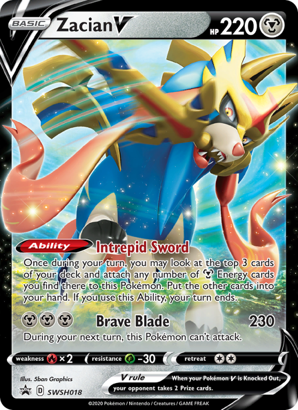 Zacian V - SWSH018/307 - SWSHP: SWSH Black Star Promos (Promo) — SWSH: Sword & Shield Promo Cards