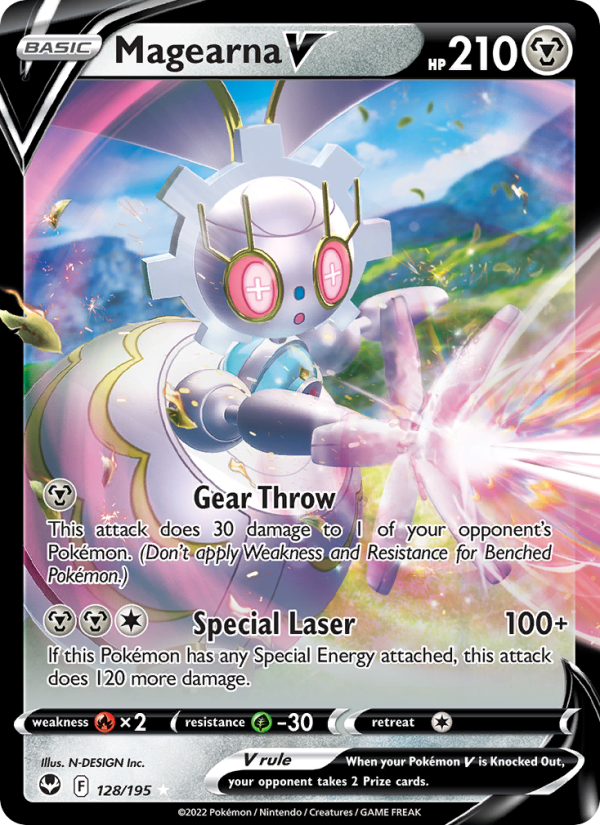 Magearna V - 128/195 - SWSH12: Silver Tempest (Holo Rare V) — SWSH12: Silver Tempest