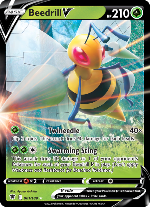 Beedrill V - 001/189 - SWSH10: Astral Radiance (Holo Rare V) — SWSH10: Astral Radiance