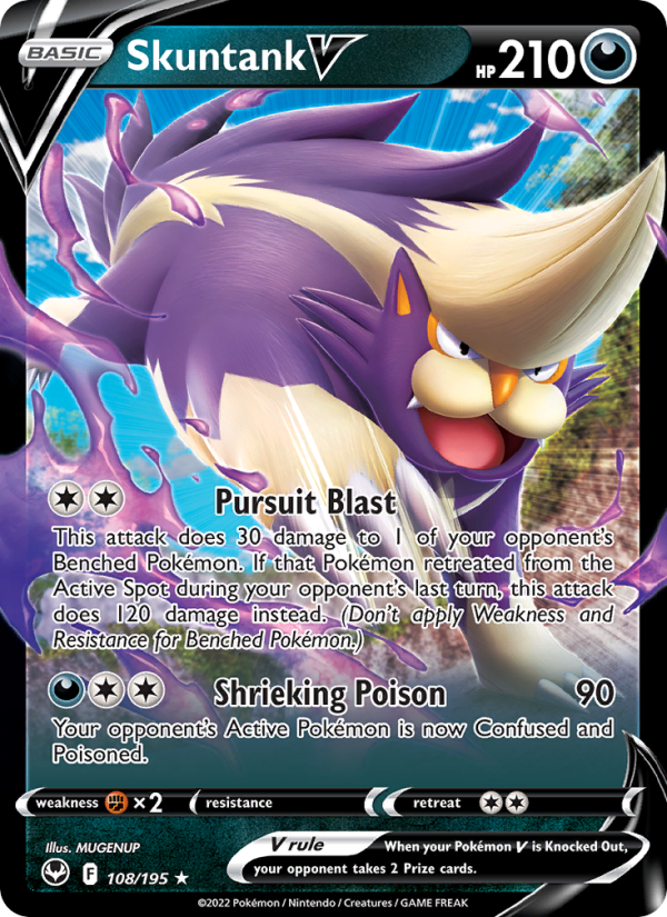 Skuntank V - 108/195 - SWSH12: Silver Tempest (Holo Rare V) — SWSH12: Silver Tempest