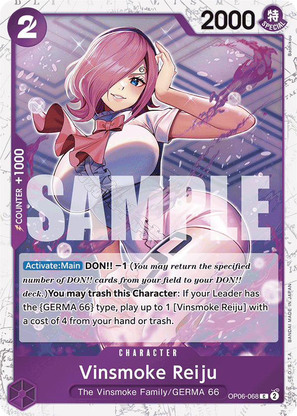 Vinsmoke Reiju - OP06-068 - ONE PIECE CARD THE BEST [PRB01] (C) (Jolly Roger Foil) — Premium Booster -The Best-