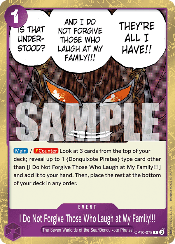 I Do Not Forgive Those Who Laugh at My Family!!! - OP10-078 - ROYAL BLOOD [OP10] (R) — OP 10: Royal Blood