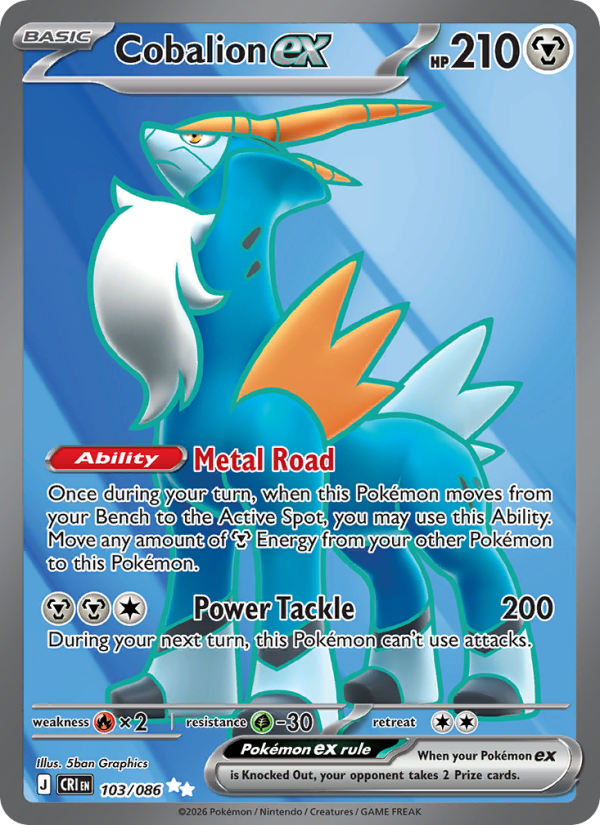 Cobalion ex - 103/86 - ME04: Chaos Rising (Ultra Rare) — ME04: Chaos Rising