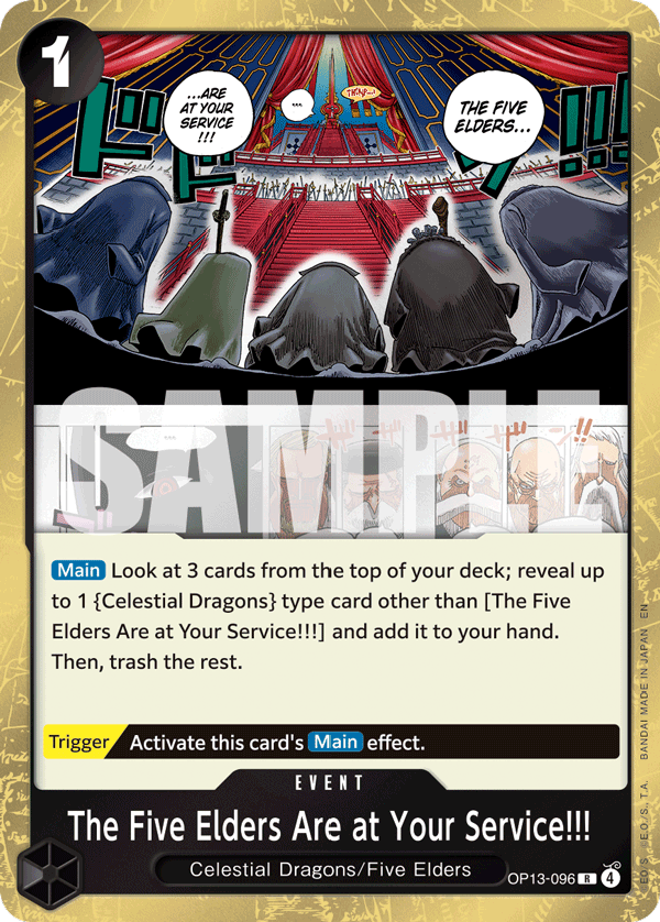The Five Elders Are at Your Service!!! - OP13-096 - CARRYING ON HIS WILL [OP13] (R) — OP 13: Carrying On His Will