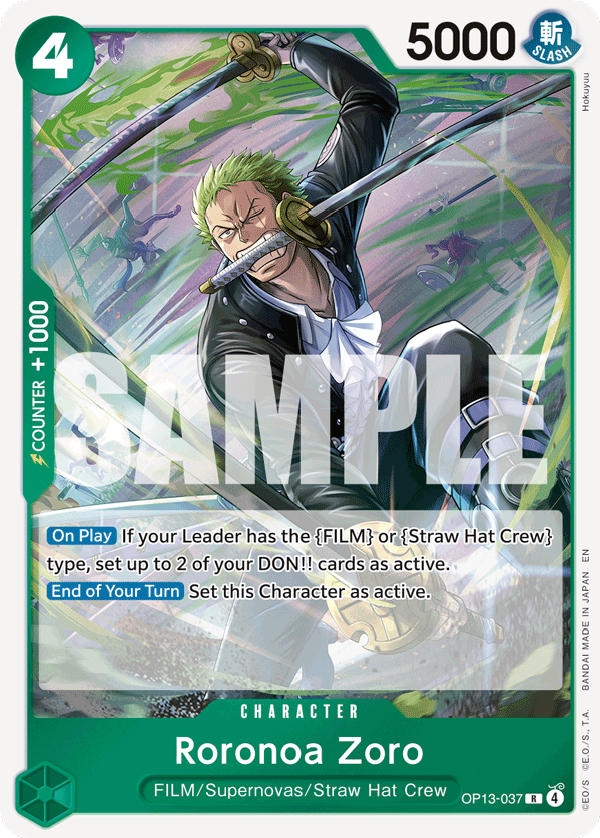 Roronoa Zoro - OP13-037 - CARRYING ON HIS WILL [OP13] (R) — OP 13: Carrying On His Will