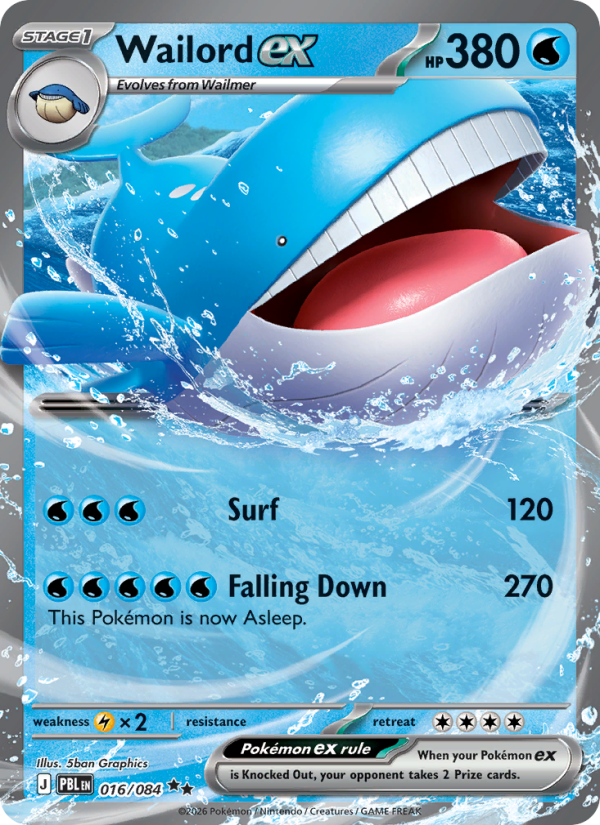 Wailord ex - 016/84 - ME05: Pitch Black (Double rare) — ME05: Pitch Black