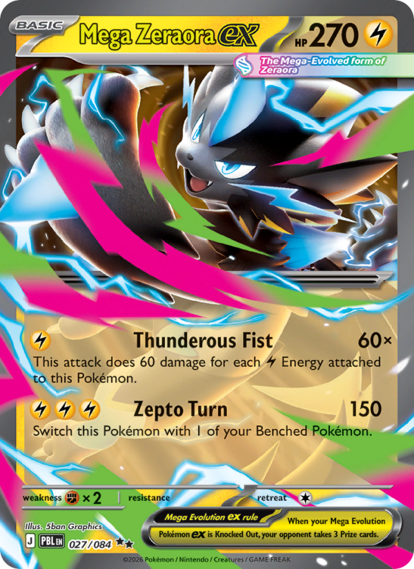 Mega Zeraora ex - 027/84 - ME05: Pitch Black (Double rare) — 