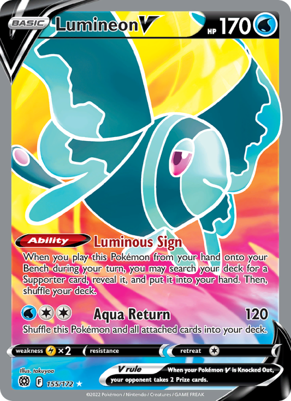 Lumineon V - 155/172 - SWSH9: Brilliant Stars (Ultra Rare) — SWSH09: Brilliant Stars