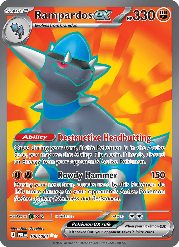 Rampardos ex - 100/84 - ME05: Pitch Black (Ultra Rare) — ME05: Pitch Black