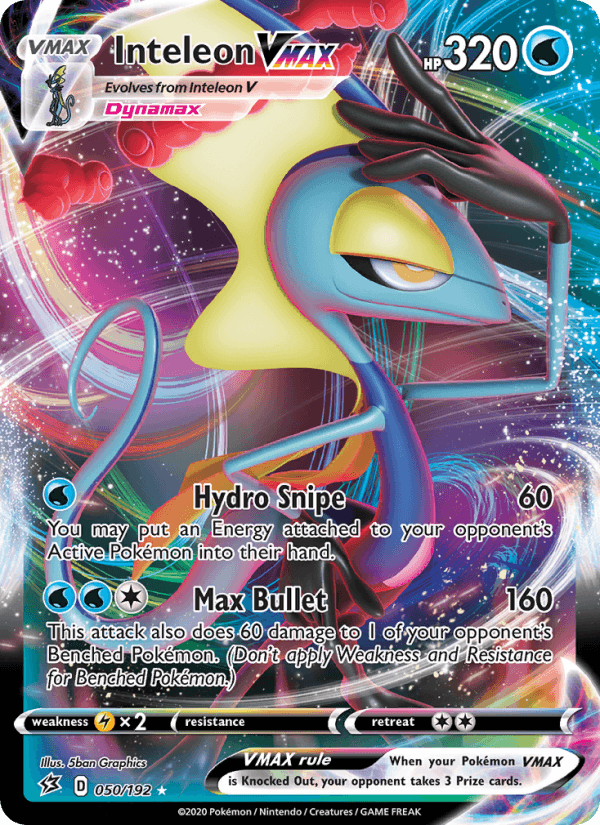 Inteleon VMAX - 50/192 - SWSH2: Rebel Clash (Holo Rare VMAX) — SWSH02: Rebel Clash