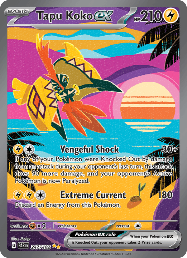 Tapu Koko ex - 247/182 - SV04: Paradox Rift (Special illustration rare) — SV04: Paradox Rift