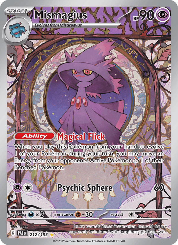 Mismagius - 212/193 - SV02: Paldea Evolved (Illustration rare) — SV02: Paldea Evolved