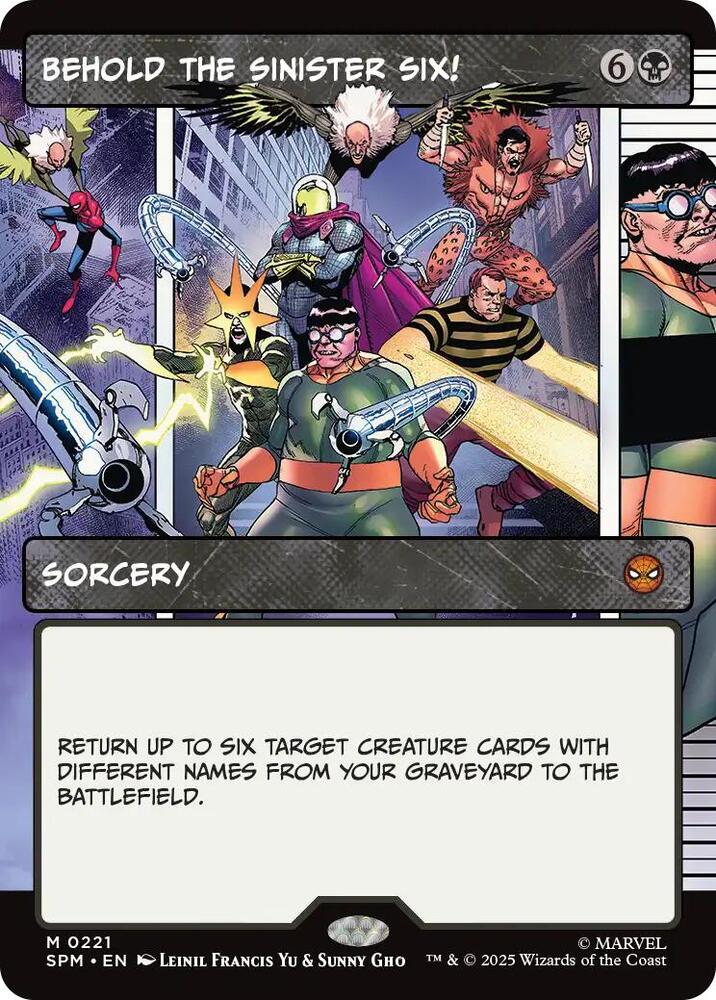 Behold the Sinister Six! (Borderless) - 221 (M) — NEGRO