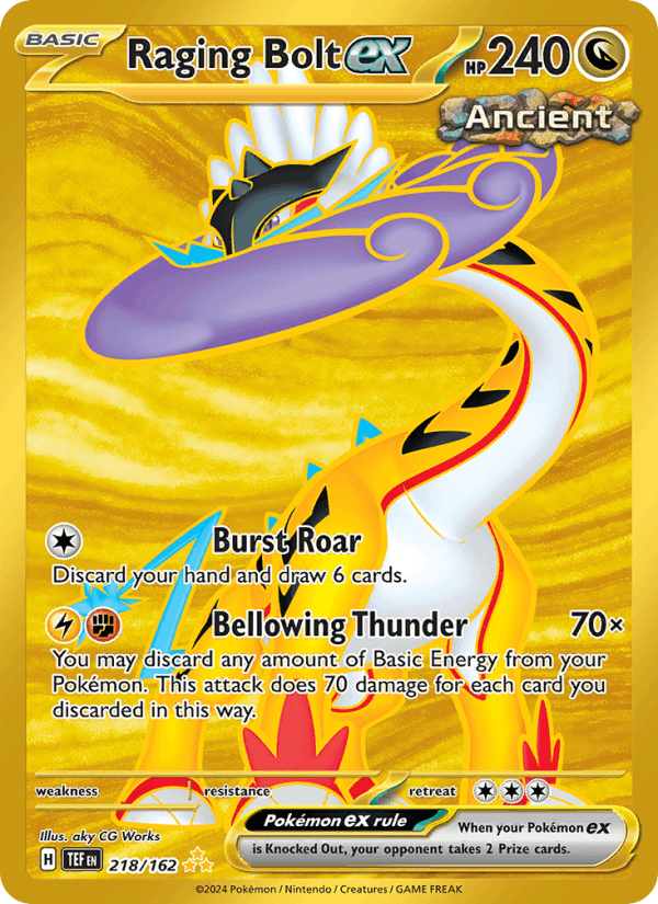 Raging Bolt ex - 218/162 - SV05: Temporal Forces (Hyper rare) — SV05: Temporal Forces